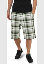 URBAN CLASSICS Herren Big Checked Shorts Dunkelgrün/Grün/Gelb