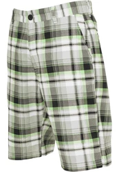 URBAN CLASSICS Herren Big Checked Shorts Dunkelgrün/Grün/Gelb