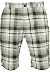 URBAN CLASSICS Herren Big Checked Shorts Dunkelgrün/Grün/Gelb