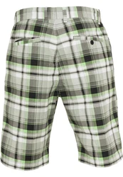 URBAN CLASSICS Herren Big Checked Shorts Dunkelgrün/Grün/Gelb