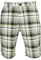 URBAN CLASSICS Herren Big Checked Shorts Dunkelgrün/Grün/Gelb