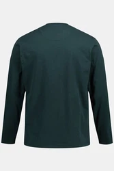 JP1880 Langarmshirt Basic V-Ausschnitt Dunkelgrün/Grün
