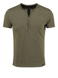 Henleyshirt Lemonade vintage Look uni Basic MT00122 mit Knopfleiste unifarben kurzarm slim fit