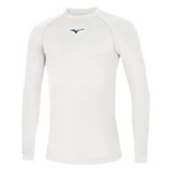 Mizuno T-Shirt UNI CORE LS UNDER Weiß/Grau/Dunkelblau/Silber