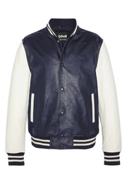 Collegejacke Jacke Jacke im College-Stil aus Leder mit farblich