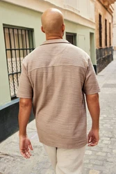 Next Kurzarmhemd Jersey-Hemd Braun/Beige