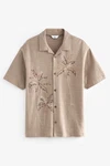 Next Kurzarmhemd Jersey-Hemd Braun/Beige Next Kurzarmhemd Jersey-Hemd Braun/Beige