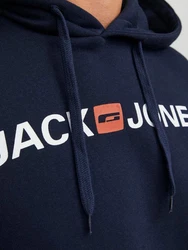 JACK & JONES Herren Hoodie Logo JJECORP Old Sweat Hood NOOS (12137054) Dunkelblau