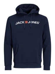 JACK & JONES Herren Hoodie Logo JJECORP Old Sweat Hood NOOS (12137054) Dunkelblau