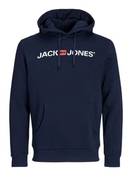 JACK & JONES Herren Hoodie Logo JJECORP Old Sweat Hood NOOS (12137054) Dunkelblau