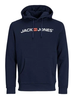JACK & JONES Herren Hoodie Logo JJECORP Old Sweat Hood NOOS (12137054) Dunkelblau