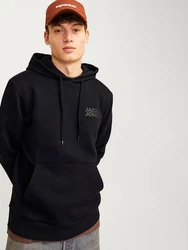 Jack & Jones Sweatshirt JJECORP LOGO SWEAT HOOD (3478) Schwarz/Dunkelblau/Blau
