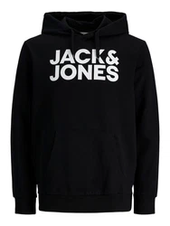 Jack & Jones Sweatshirt JJECORP LOGO SWEAT HOOD (3478) Schwarz/Hellblau