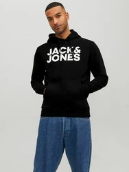 Jack & Jones Sweatshirt JJECORP LOGO SWEAT HOOD (3478) Schwarz/Hellblau