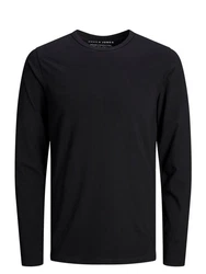JACK & JONES T-Shirt Langarm BASIC O-NECK LONGSLEEVE Schwarz