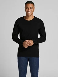 JACK & JONES T-Shirt Langarm BASIC O-NECK LONGSLEEVE Schwarz