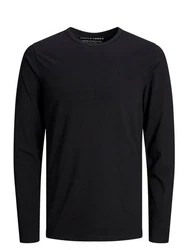 JACK & JONES T-Shirt Langarm BASIC O-NECK LONGSLEEVE Schwarz