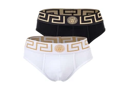 Versace Herren Slip TOPEKA (2er Pack) Weiß/Orange/Gold/Lila/Creme/Braun