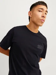 JACK & JONES Herren Jjecorp Logo Tee O-Neck Noos T-Shirt Schwarz/Dunkelblau