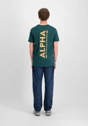 Alpha Industries T-Shirt Backprint T Türkis/Grün/Dunkelgrün