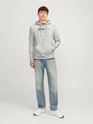 Jack & Jones Sweatshirt JJECORP LOGO SWEAT HOOD PLAY NOOS Grau/Hellgrau