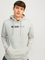 Jack & Jones Sweatshirt JJECORP LOGO SWEAT HOOD PLAY NOOS Grau/Hellgrau