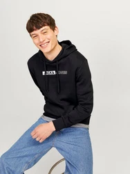 Jack & Jones Sweatshirt JJECORP LOGO SWEAT HOOD PLAY NOOS Schwarz/Dunkelblau/Dunkelgrau