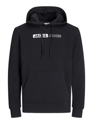 Jack & Jones Sweatshirt JJECORP LOGO SWEAT HOOD PLAY NOOS Schwarz/Dunkelblau/Dunkelgrau
