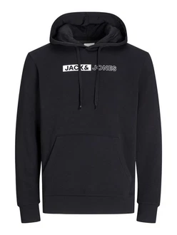 Jack & Jones Sweatshirt JJECORP LOGO SWEAT HOOD PLAY NOOS Schwarz/Dunkelblau/Dunkelgrau