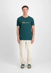 Alpha Industries T-Shirt Alpha Label T Dunkelgrün/Grün