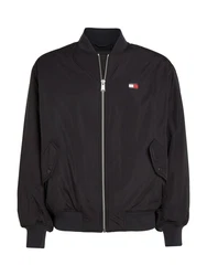 Tommy Jeans Bomberjacke TJM ENTRY BOMBER EXT mit Logopatch Schwarz/Hellblau/Beige