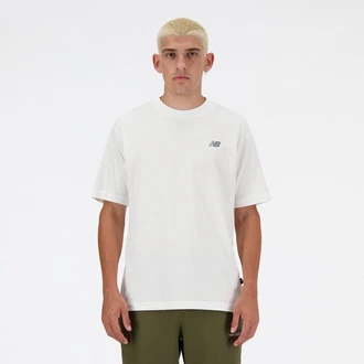 New Balance SPORT ESSENTIALS LOGO T-SHIRT Weiß/Khaki/Beige/Creme