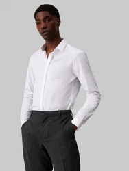 Calvin Klein Langarmhemd POPLIN HP EXTRA SLIM SHIRT Weiß/Creme/Schwarz