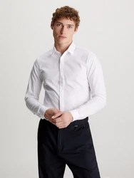 Calvin Klein Langarmhemd POPLIN HP EXTRA SLIM SHIRT Weiß/Creme/Schwarz