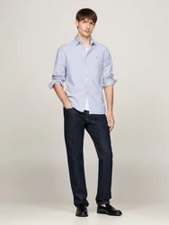 Tommy Hilfiger Businesshemd CLASSIC POPLIN STRIPE SF SHIRT mid blau/optic wei