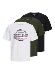 Rundhalsshirt JJELOGO TEE SS O-NECK 2 COL AW24 3PK MP (Packung, 3-tlg)
