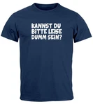 MoonWorks Print-Shirt Herren T-Shirt Sarkasmus Spruch (Kannst du bitte leise dumm sein) Dunkelblau/Blau