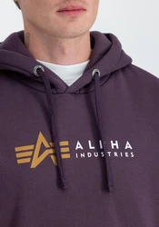 Alpha Industries Hoodie Alpha Label Lila/Dunkelblau/Rosa