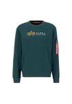Alpha Industries Sweatshirt Alpha Label Sweater für Herren Grün/Dunkelgrün/Türkis