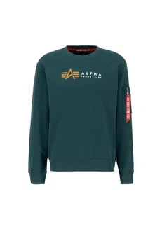 Alpha Industries Sweatshirt Alpha Label Sweater für Herren Grün/Dunkelgrün/Türkis