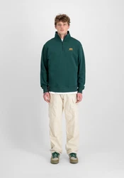 Alpha Industries Sweater Half Zip SL Dunkelgrün/Grün/Türkis