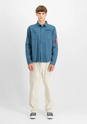 Alpha Industries Oversize Shirt Air Force EMB Shirt Grau/Hellblau/Blau/Dunkelblau