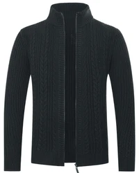 Allthemen Cardigan Herren Strickjacke mit Reißverschluss Schwarz/Dunkelblau/Dunkelgrau