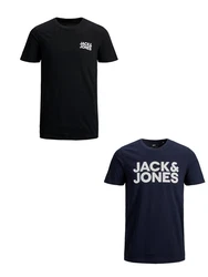 Jack & Jones T-Shirt 2er-Set Plus Size T-Shirt Logo (4831) Weiß/Grau