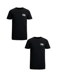 T-Shirt 2er-Set Plus Size T-Shirt Logo (2-tlg) 4831 in Schwarz-Wei