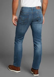Arizona Stretch-Jeans gerade Beinform niedrig Leibhöhe mit GürtelSchlaufen Blau/Hellblau/Grün