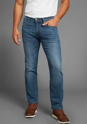 Arizona Stretch-Jeans gerade Beinform niedrig Leibhöhe mit GürtelSchlaufen Blau/Hellblau/Grün