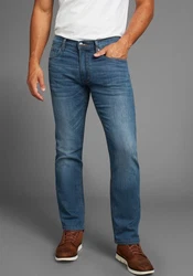 Arizona Stretch-Jeans gerade Beinform niedrig Leibhöhe mit GürtelSchlaufen Blau/Hellblau/Grün