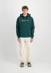 Alpha Industries Hoodie Alpha Label Grün/Dunkelgrün/Türkis