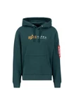 Alpha Industries Hoodie Alpha Label Grün/Dunkelgrün/Türkis